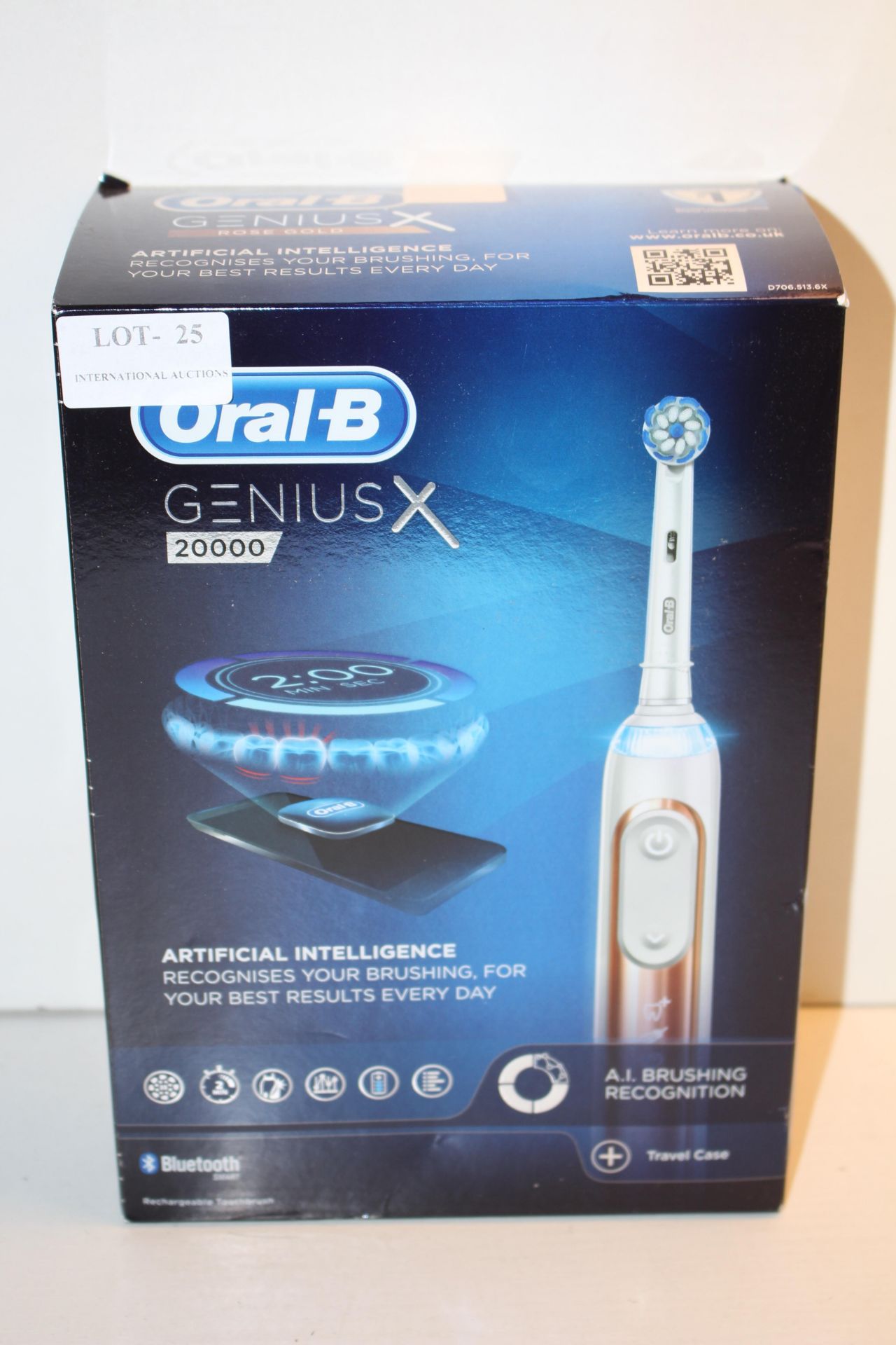 BOXED ORAL B POWERED BY BRAUN GENIUS X 200000 TOOTHBRUSH RRP £140.00Condition ReportAppraisal