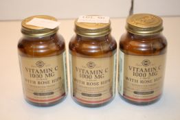 3X SOLGAR 100 TABLET VITAMIN C 1000MG WITH ROSE HIPSCondition ReportAppraisal Available on