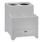 WOODEN HSIR STYLE STATION IN WHITE RRP £37.99Condition ReportAppraisal Available on Request- All