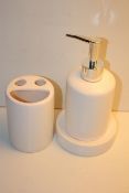 3X BOXED SETS SOAP DISPENSERS AND TOOTHBRUSH TIDYSCondition ReportAppraisal Available on Request-