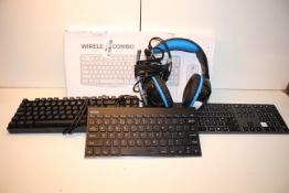 5X ASSORTED ITEMS TO INCLUDE GAMING HEADSET & ASSORTED KEYBOARDS (IMAGE DEPICTS STOCK)Condition