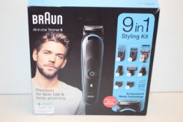 BOXED BRAUN ALL-IN-ONE TRIMMER 5 9-IN-1 STYLING KIT MODEL: MGK5280 RRP £44.99Condition