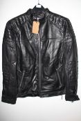 BAGGED WITH TAGS JACAMO BLACK LEATHER BIKER JACKET M39/41 RRP £74.99Condition ReportAppraisal