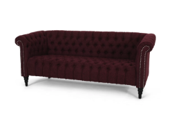 BOXED CAPPS 3 SEATER CHESTERFIELD SOFA IN WINE, APPEARS NEW, RRP £459.99Condition ReportAppraisal