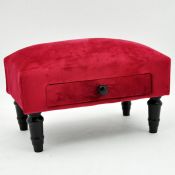 CALLA FOOTSTOOL UPHOLSTERY COLOUR RED RRP £29.99Condition ReportAppraisal Available on Request-