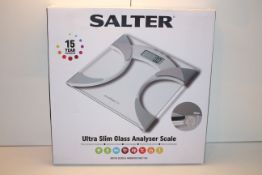 BOXED SALTER ULTRA SLIM GLASS ANALYSER SCALE RRP £29.99Condition ReportAppraisal Available on