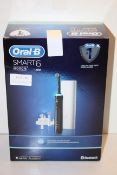 BOXED ORAL B POWERED BY BRAUN SMART 6 TOOTHBRUSH 6000N RRP £129.99Condition ReportAppraisal