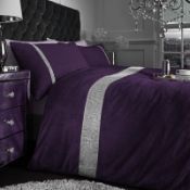 WINSLOW DUVET COVER SET IN PURPLE RRP £31.99 SIZE UNKNOWN AS NOT IN ORIGINAL PACKAGINGCondition