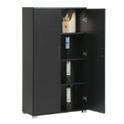 WINES 2 DOOR STORAGE CABINET IN BLACK RRP £178.99Condition ReportAppraisal Available on Request- All