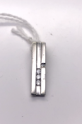 9ct White Gold Diamond Pendant set with 4 Round Diamonds