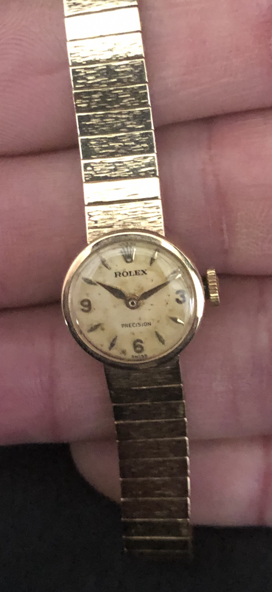 1960s Vintage Rolex 9 carat Gold Ladies watch mechanical wind champagne Markers - Image 3 of 3