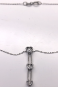 3 Stone Diamond Heart Pendant on a 20inch 9ct White Gold Chain