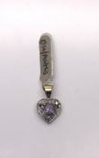 Diamond and Amethyst Pendant, Heart shaped set in 9ct Yellow Gold