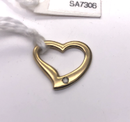 9ct Yellow Gold Diamond set Heart Pendant