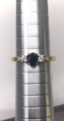 18 carat Yellow Gold Diamond and Sapphire Ring