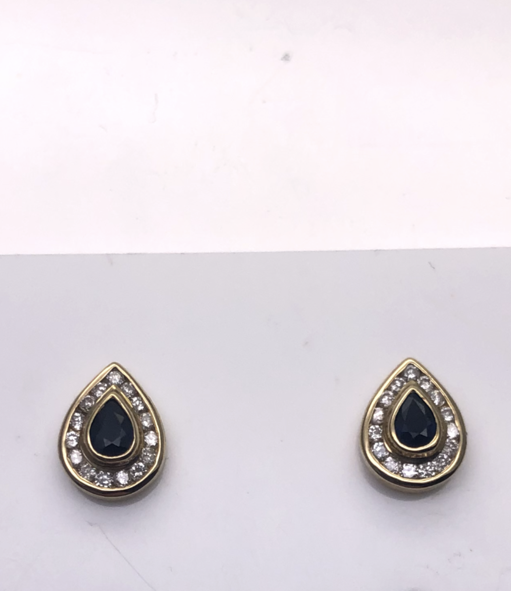 9ct Yellow Gold Diamond and Sapphire Earrings