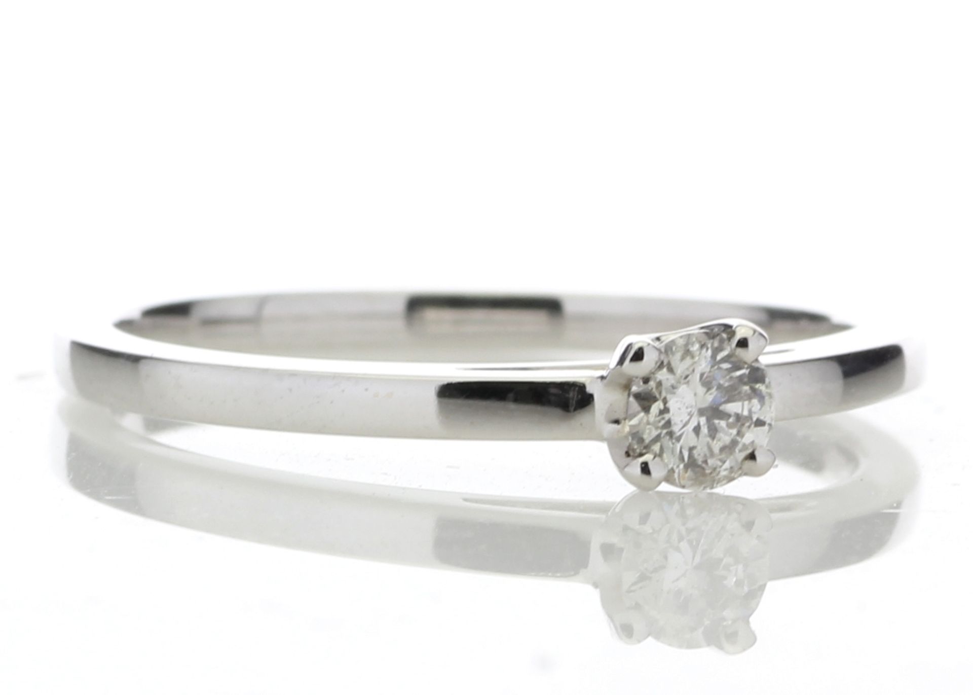 18ct White Gold Single Stone Wire Set Diamond Ring 0.20 Carats - Valued by AGI £1,800.00 - 18ct - Image 4 of 4