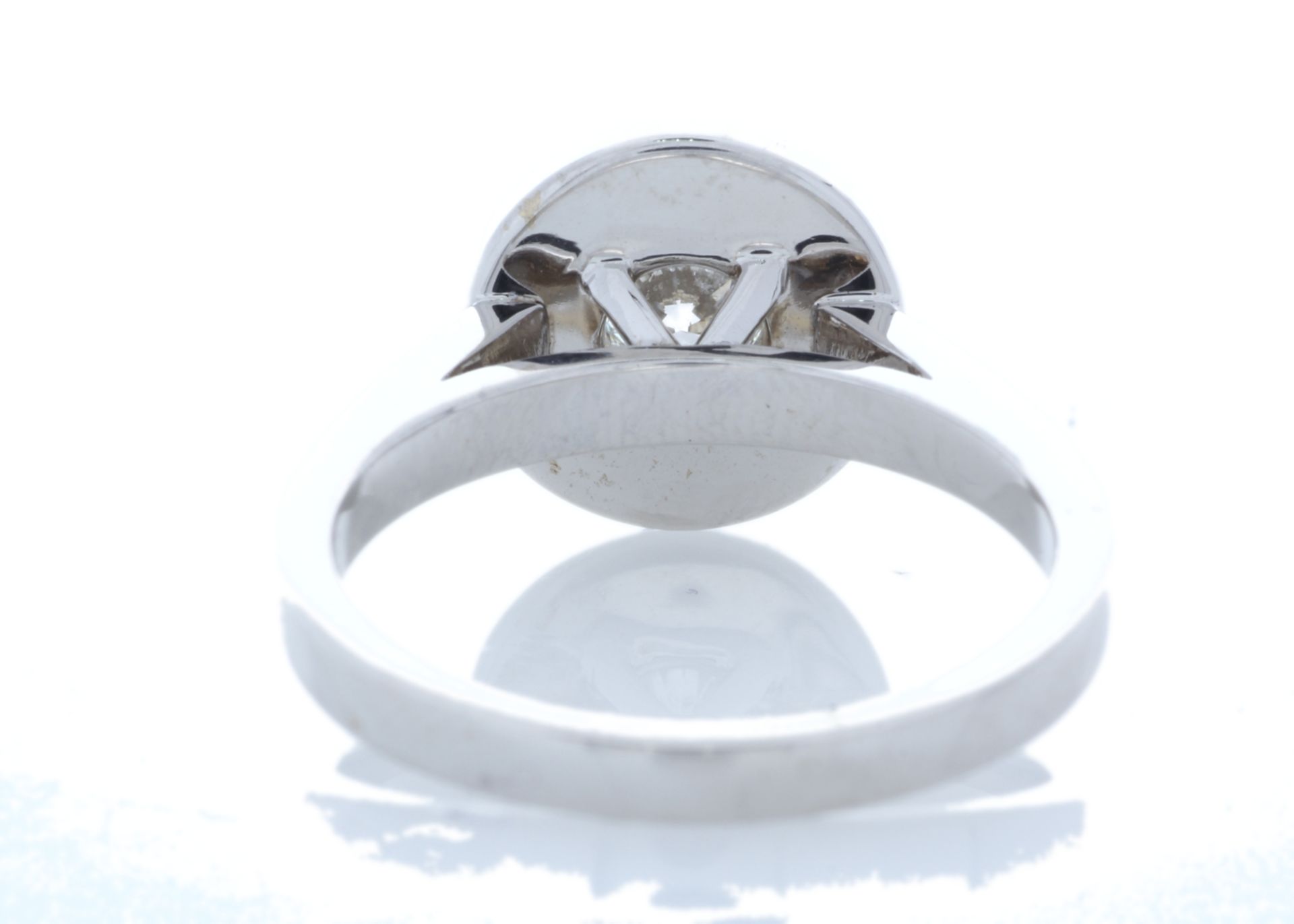 18ct White Gold Single Stone With Halo Setting Ring (0.50) 1.00 Carats - Valued by AGI £10,500. - Image 3 of 5