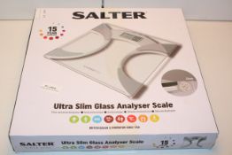 BOXED SALTER ULTRA SLIM GLASS ANALYSER SCALE RRP £29.99Condition ReportAppraisal Available on