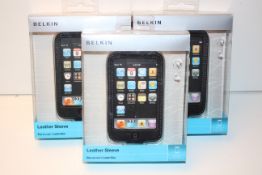 4X BRAND NEW BOXED BELKIN LEATHER SLEEVE FOR IPOD TOUCH Condition ReportAppraisal Available on