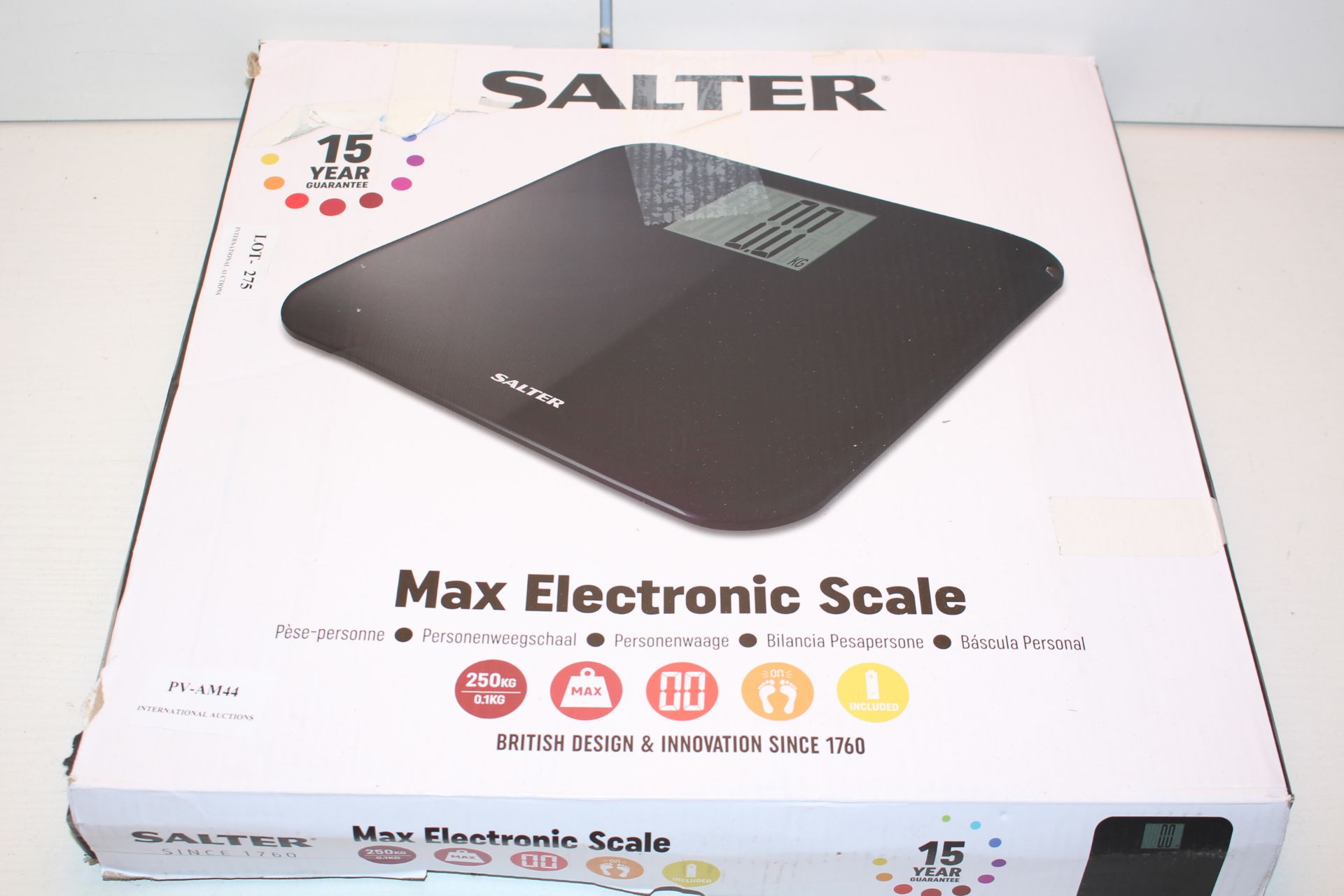 BOXED SALTER MAX ELECTRONIC SCALE RRP £24.99Condition ReportAppraisal Available on Request- All