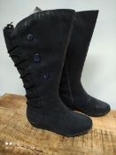 BOXED WOMENS SIZE 6 NAVY JOE BROWN WEDGE BOOTS RRP £22.99Condition ReportAppraisal Available on