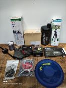 1 LOT TO CONTAIN 12 ASSORTED ITEMS TO INCLUDE A TRIPOD/AIRGUN PELLETS AND MORE (IMAGE DEPICTS