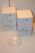 6X BOXED CLEAR AT GLASS ESPRESSO CUP & SAUCER SETS Condition ReportAppraisal Available on Request-