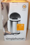 BOXED SIMPLEHUMAN 10L STAINLESS STEEL PEDAL BIN RRP £59.89Condition ReportAppraisal Available on