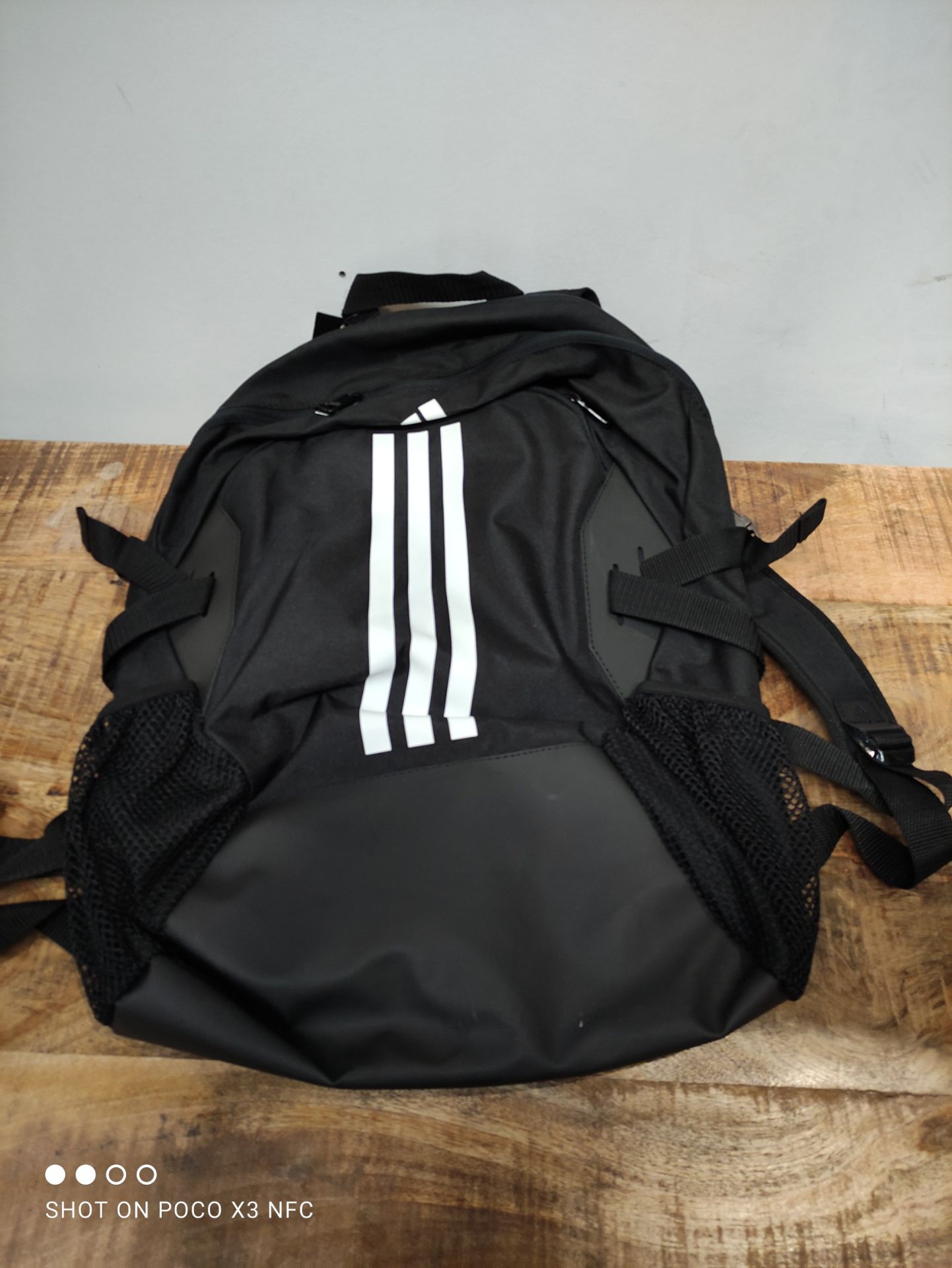 MENS ONE SIZE BLACK AND WHITE ADIDAS BACKPACK RRP £18.99Condition ReportAppraisal Available on