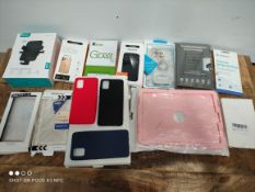 1 LOT TO CONTAIN 12 ASSORTED ITEMS TO INCLUDE PHONE CASES AND SREEN PROTECTORS(IMAGE DEPICTS STOCK)
