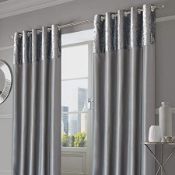 UNBOXED SIENNA HOME COLLECTION MANHATTAN CRUSHED VELVET BAND CURTAINS Condition ReportAppraisal