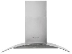 BOXED RUSSELL HOBBS 90CM WIDE GLASS & STAINLESS STEEL CHIMNEY COOKER HOOD MODEL: RHGCH901SS-M RRP £