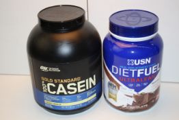 2X LARGE TUBS TO INCLUDE USN DIET FUEL 1KG & ON GOLD STANDARD CASEINCondition ReportAppraisal
