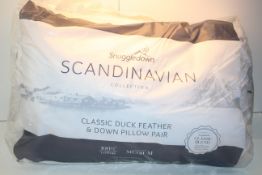 BAGGED SNUGGLEDOWN SCANDINAVIAN COLLECTION CLASSIC DUCK FEATHER & DOWN PILLOW PAIR Condition