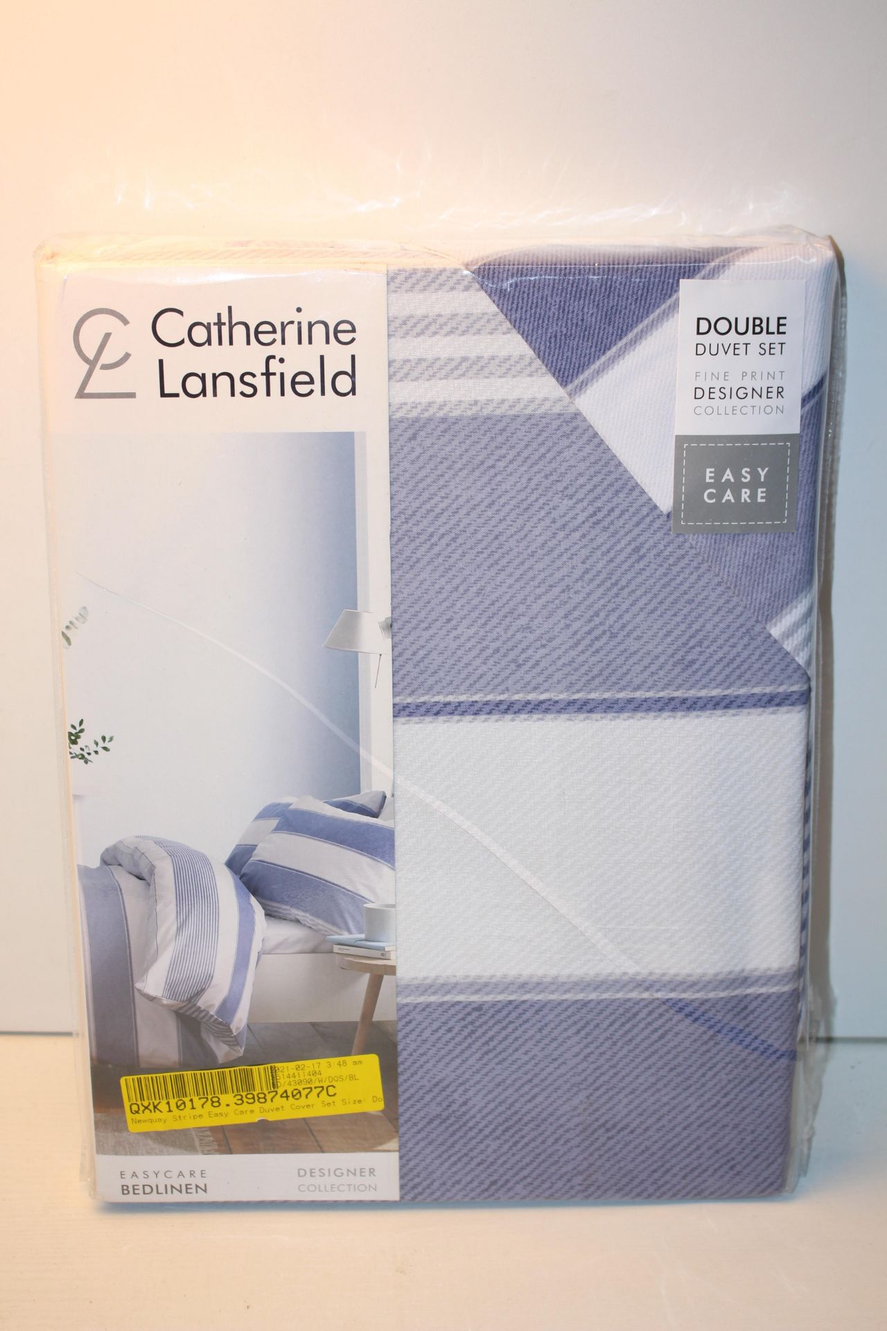 BAGGED CATHERINE LANSFIELD NEWQUAY STRIPE EASY CARE DUVET COVER SET DOUBLE RRP £29.99 (AS SEEN IN
