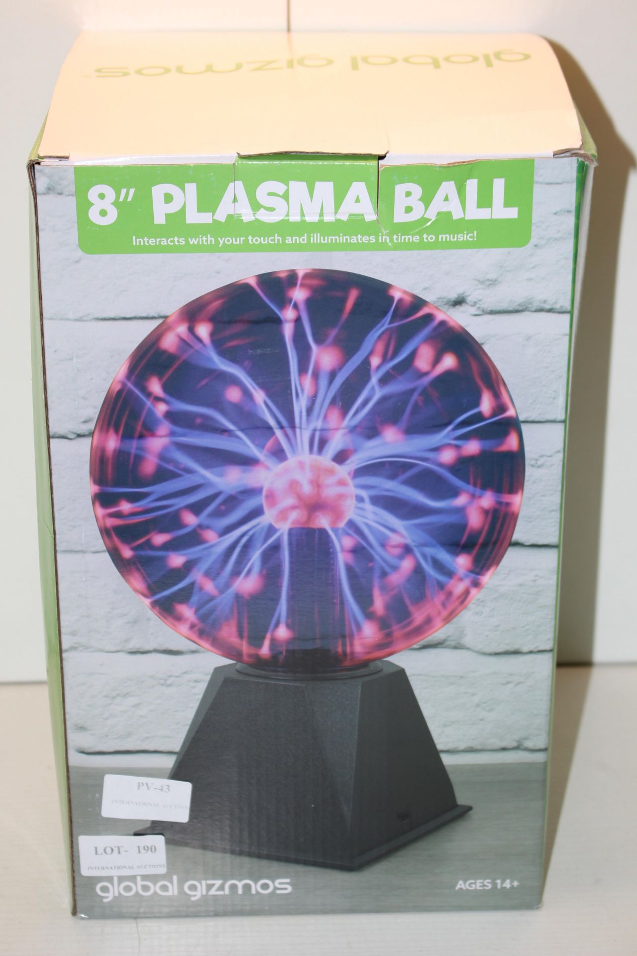 BOXED GLOBAL GIZMOS 8" PLASMA BALL RRP £21.99Condition ReportAppraisal Available on Request- All