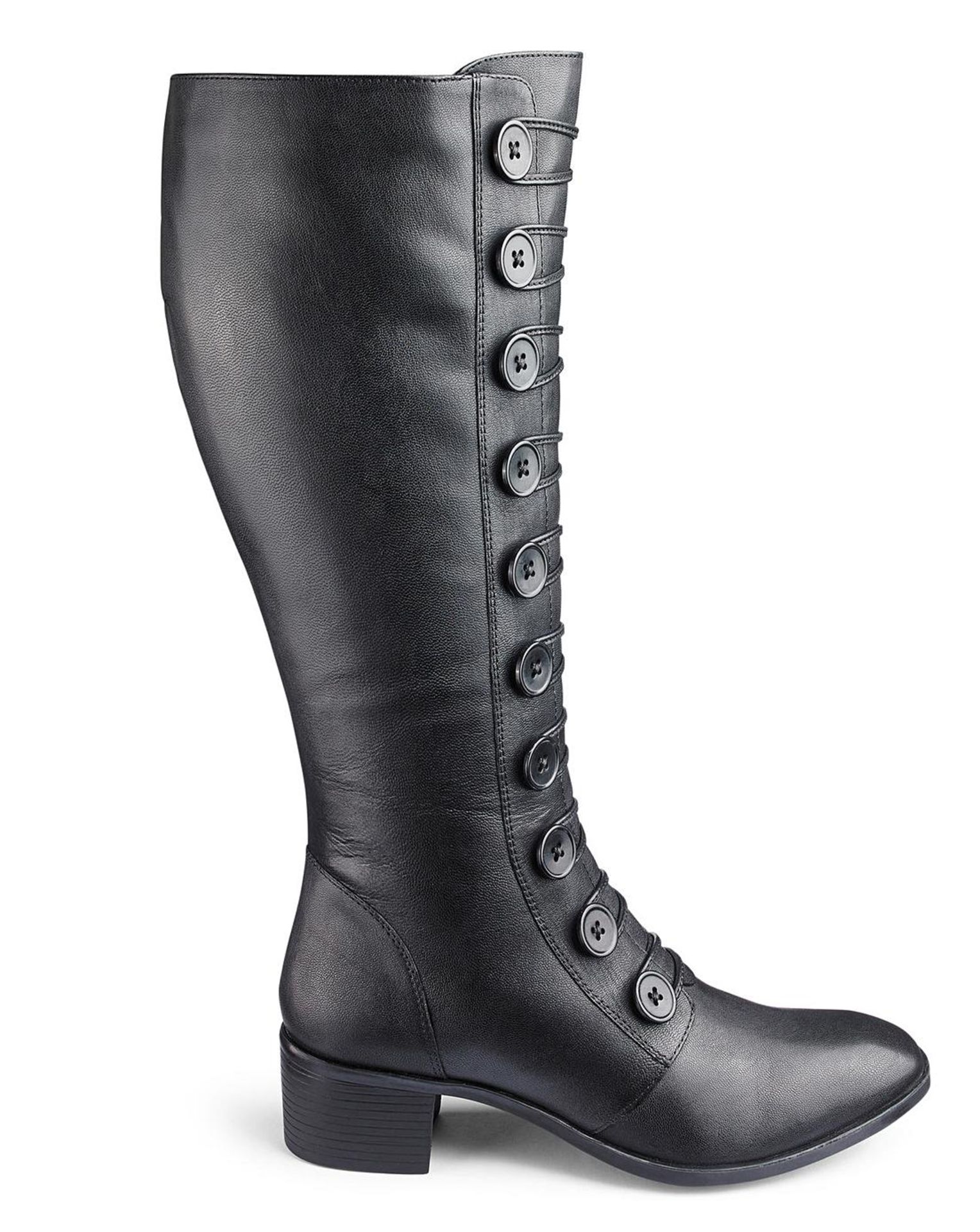 Lotus Knee High Button Detail Spindle Leather Boots Extra Wide EEE Curvy Plus SIZE 9 RRP £