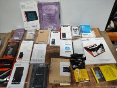 1 LOT TO CONTAIN A LARGE AMOUNT OF ASSORTED ITEMS TO INCLUDE PHONE CASES/WRITING TABLE AND MORE (