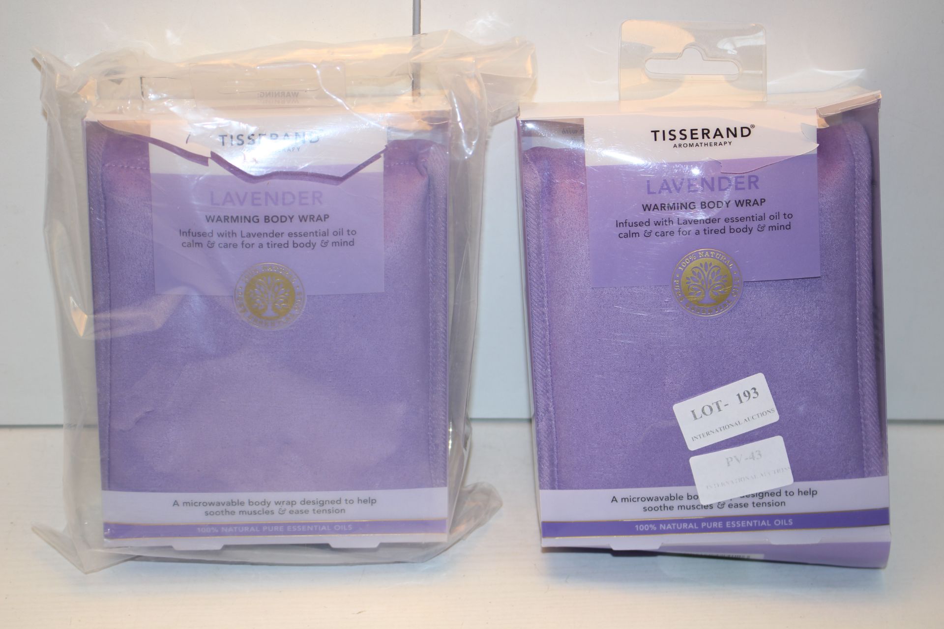 2X TISSERAND LAVENDAR WARMING BODY WRAPS Condition ReportAppraisal Available on Request- All Items