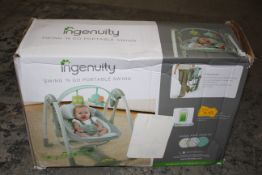 BOXED INGENUITY SWING 'N GO PORTABLE SWINGCondition ReportAppraisal Available on Request- All