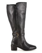 Leather High Leg Boots Wide E Fit Super Curvy Calf Width BLACK SIZE 7 RRP £79Condition
