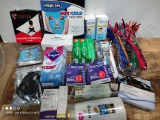 1 LOT TO CONTAIN A LARGE AMOUNT ASSORTED ITEMS TO INCLUDE WHITENING STRIPS/FERTITLITY GEL AND