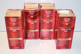 4X BOXED SEVEN SEAS OMEGA 3 FISH OIL PLUS COD LIVER OIL 300MLCondition ReportAppraisal Available