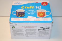 BOXED 4 CRAFT IT LARGE PORCELAIN MUGS RRP £14.99Condition ReportAppraisal Available on Request-