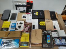 1 LOT TO CONTAIN A LARGE AMOUNT OF ASSORTED ITEMS TO INCLUDE SCREEN PROTECTORS/CASES AND MORE(