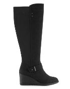 Cicely Wedge Boots Wide Fit Super Curvy Calf SIZE 4 RRP £59Condition ReportAppraisal Available on