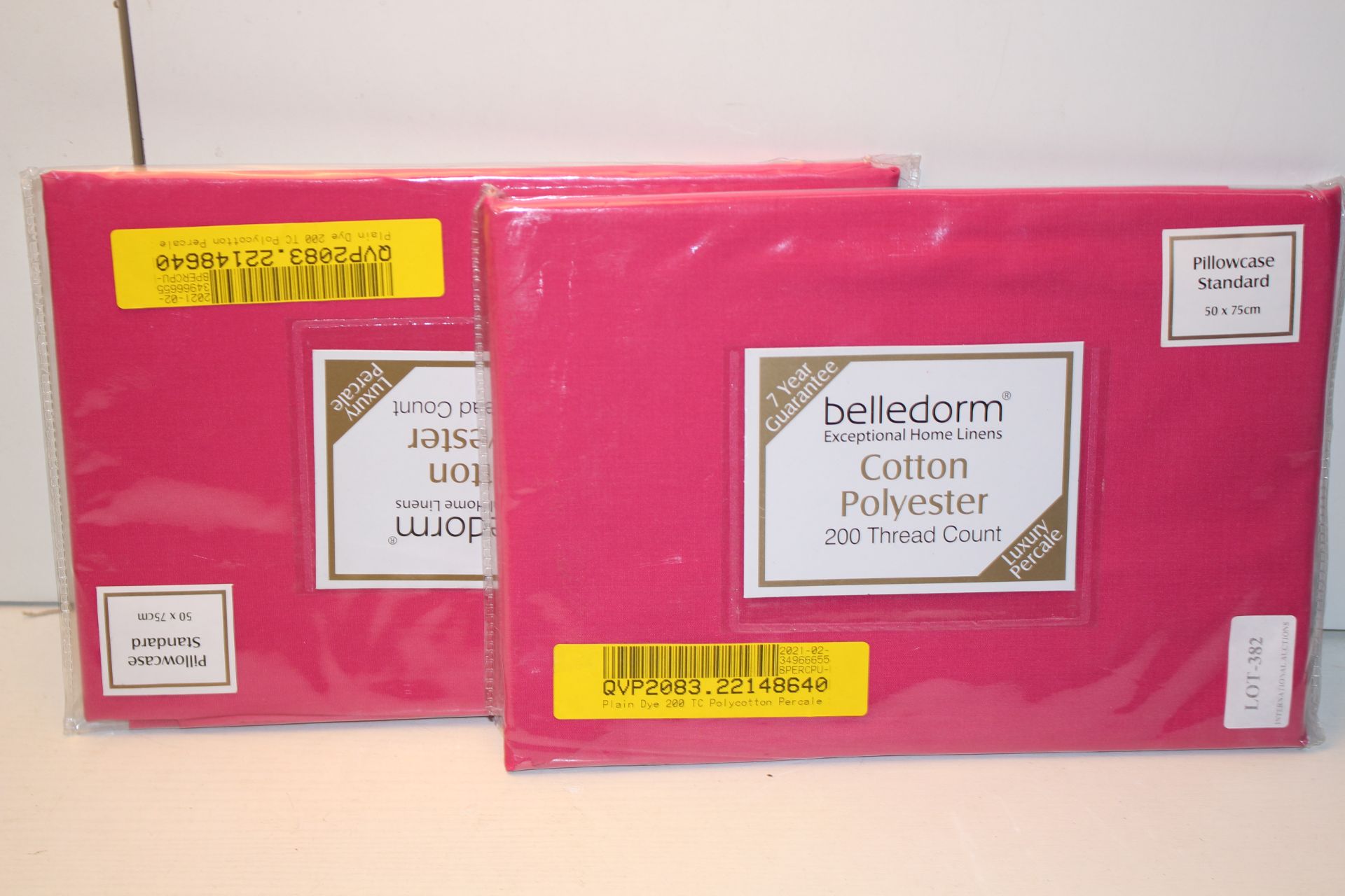 2X BELLEDORM EXCEPTIONAL HOME LINENS COTTON POLYESTER 200 THREAD COUNT PILLOWCASE STANDARD 50 X 75