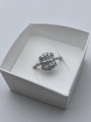 ONE LADIES STERLING SILVER 925 DECORATIVE, SET WITH AAA QUALITY CRYSTALS, RING SIZE- LCondition