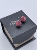 BRAND NEW LADIES STERLING SILVER, PINK CRYSTAL EARRINGS, SRP-£40.00Condition ReportBRAND NEW WITH